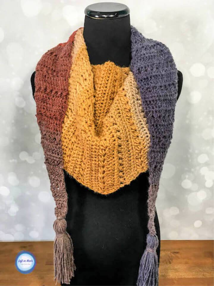 How to Crochet Crunching Leaves Mod Scarf - Free Pattern
