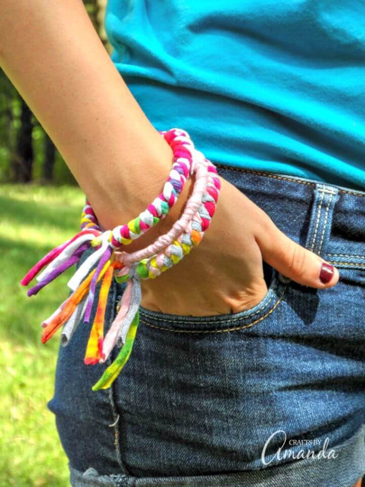 How To Make Bracelets From Recycled T-shirts - DIY