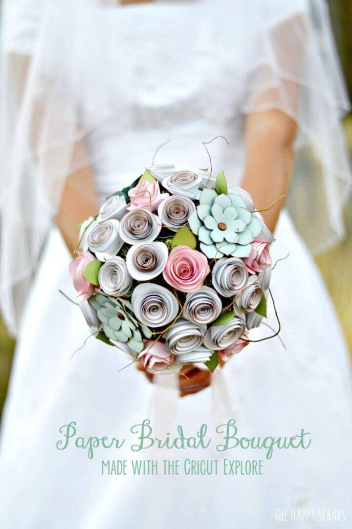 Easy How To Make Paper Bridal Bouquet With The Cricut