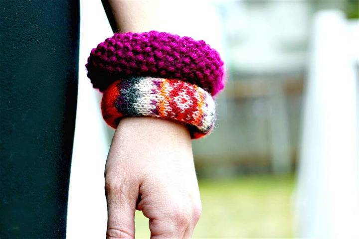 How to Make Sweater Bangle - Homemade Jewelry Ideas 