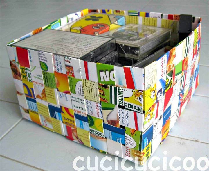 How To Make Woven Cereal Box Basket