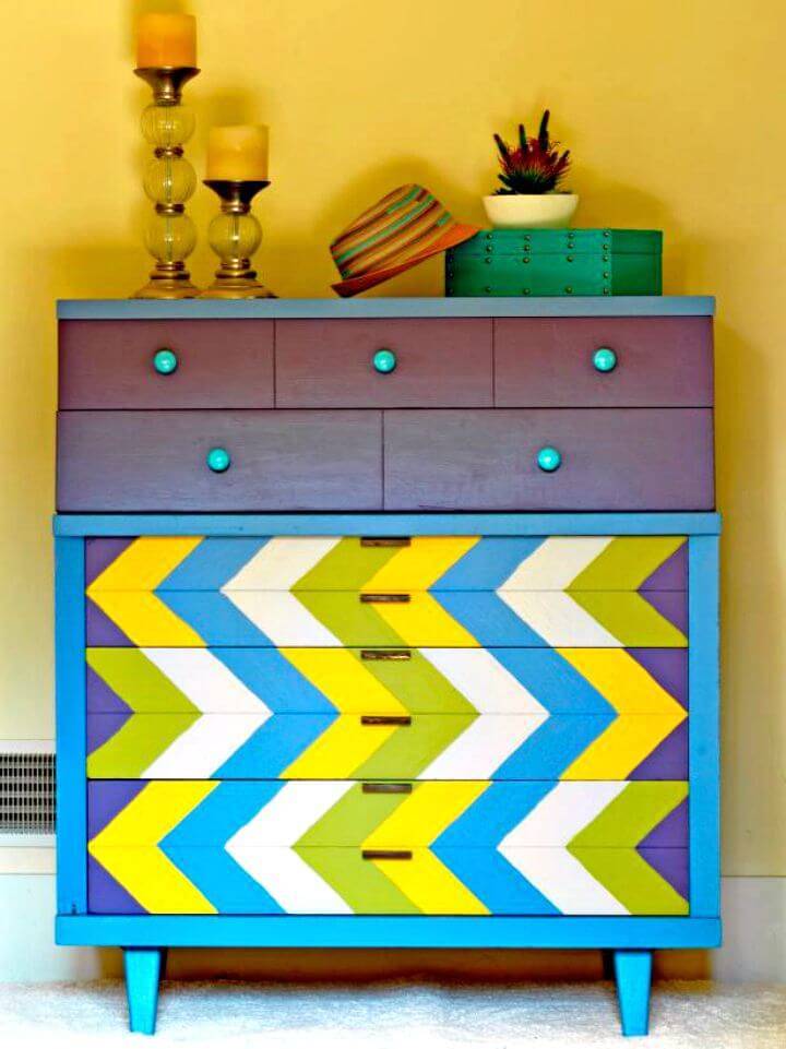 How To Paint A Chevron-patterned Dresser - DIY
