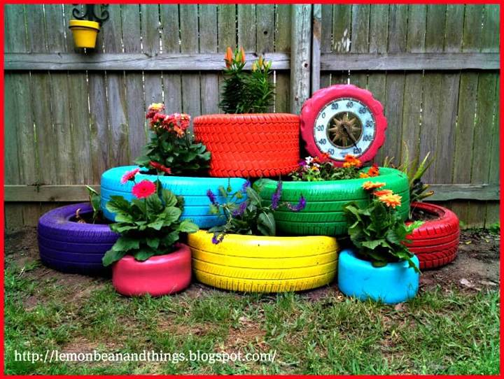 How To Recycle Tire Planter Under $80.00 - DIY