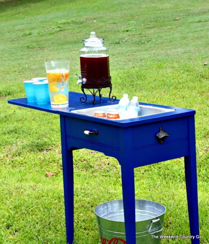 How To Turn A Sewing Table Into A Drink Station