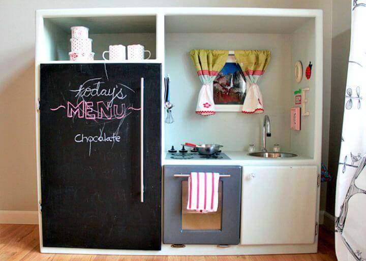 Make a Play Kitchen Out Of An Old Entertainment Center