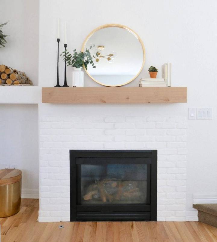 Make a White Brick Fireplace Before and After