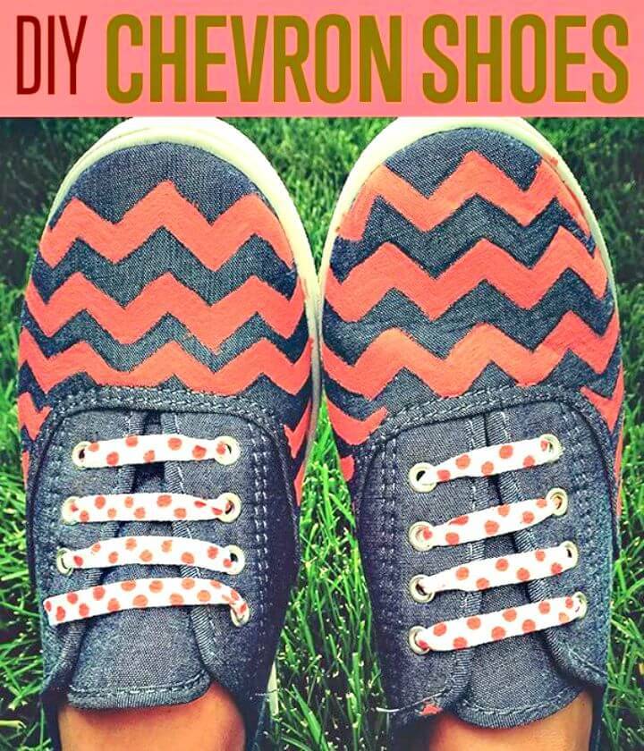 Make Chambray Chevron Pattern Shoes - DIY
