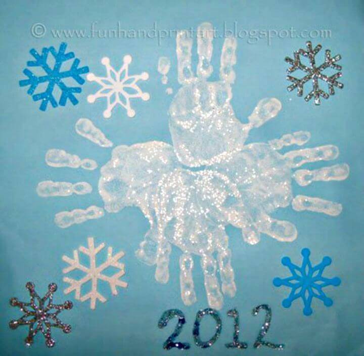Easy DIY Handprint Snowflake Art