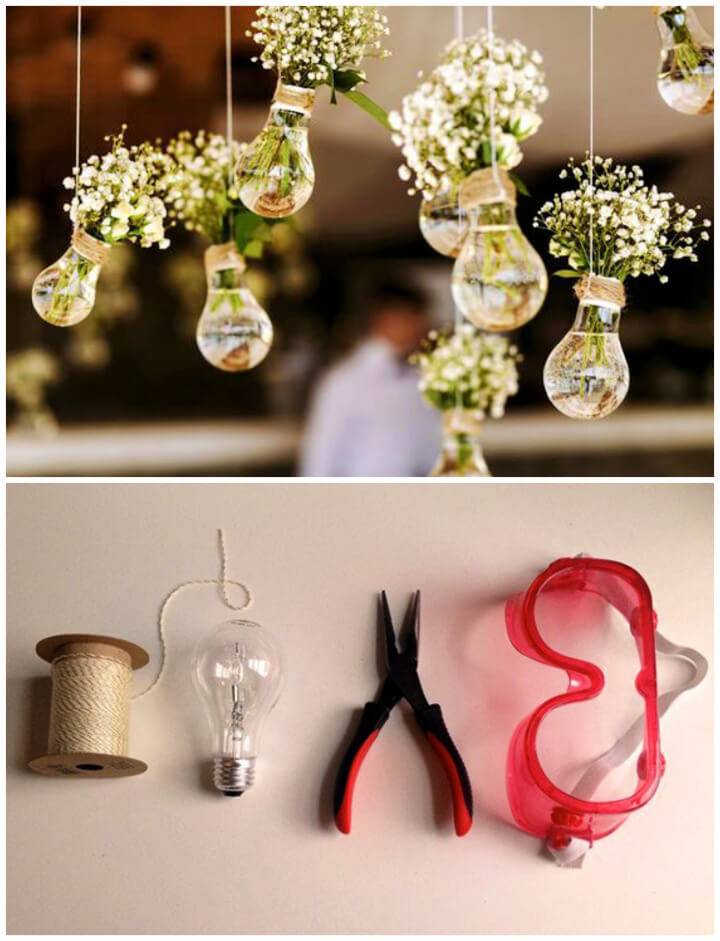 Make Hanging Light bulb Vase