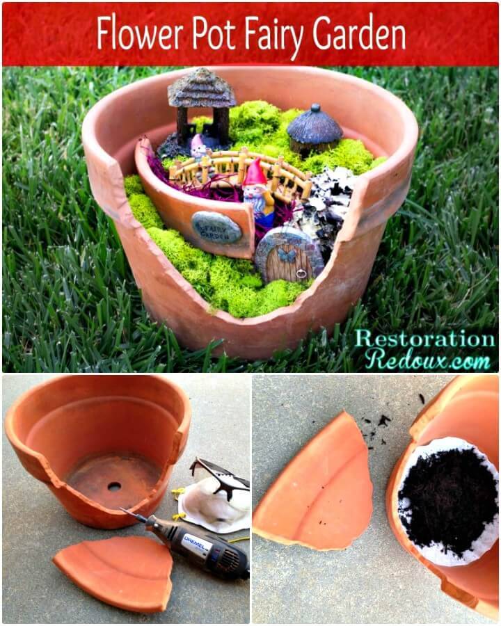 Make Your Own Flower Pot Fairy Garden - DIY