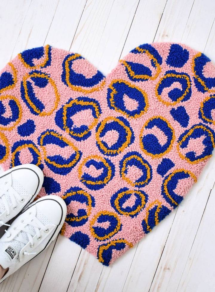 Making a Punch Needle Leopard Heart Rug