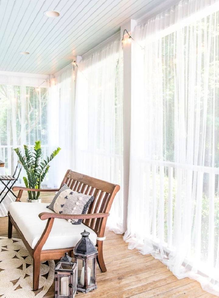 Outdoor Curtains and Screened Porch Under $100