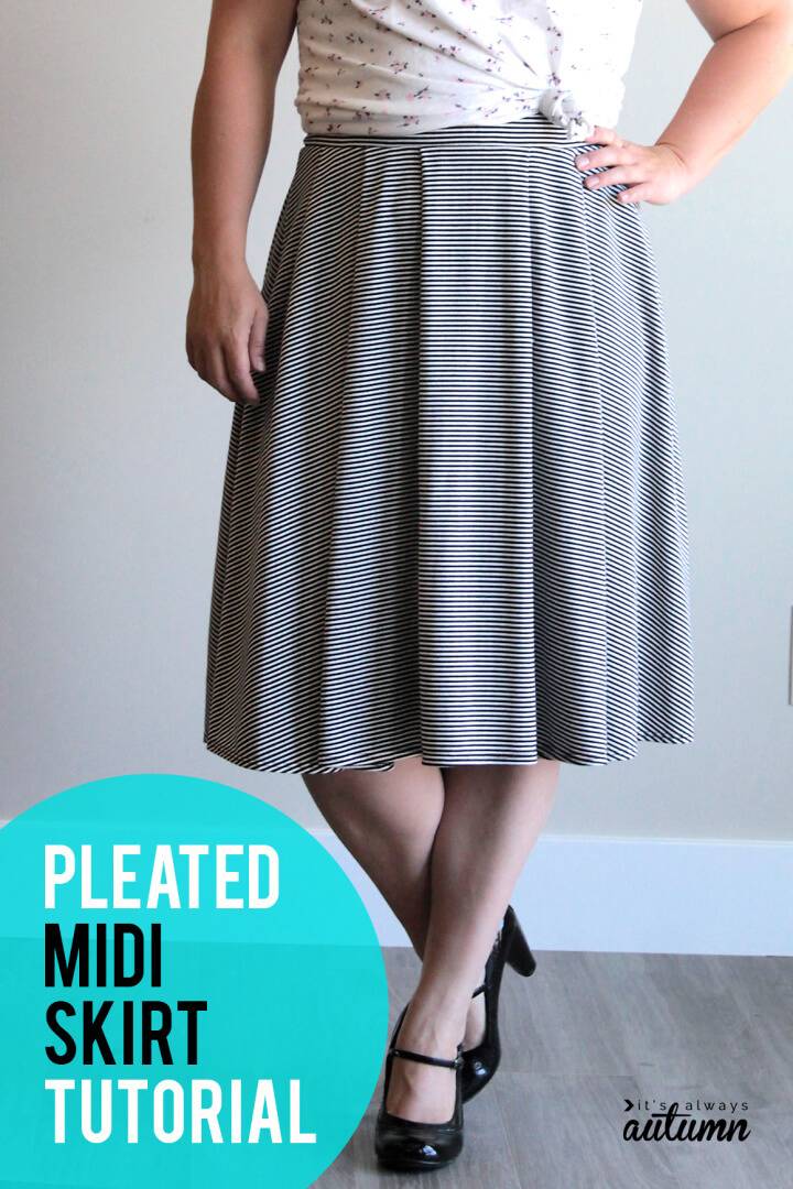 Pleated Midi Skirt Pattern In Any Size