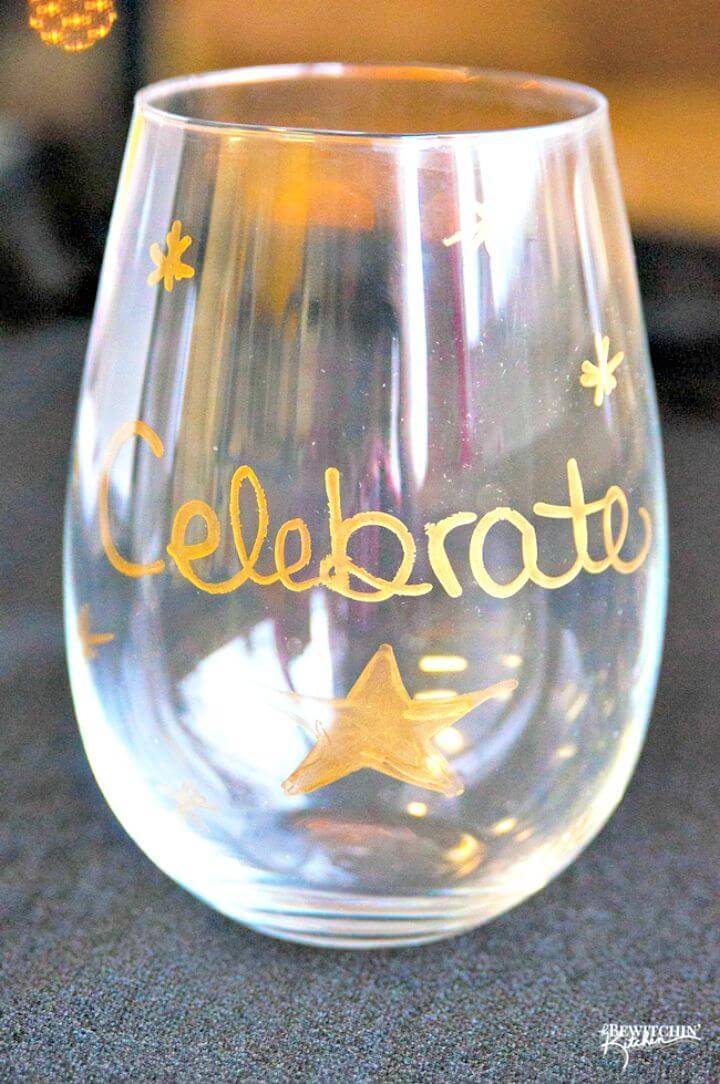 Outstanding DIY Gold Wine Glasses