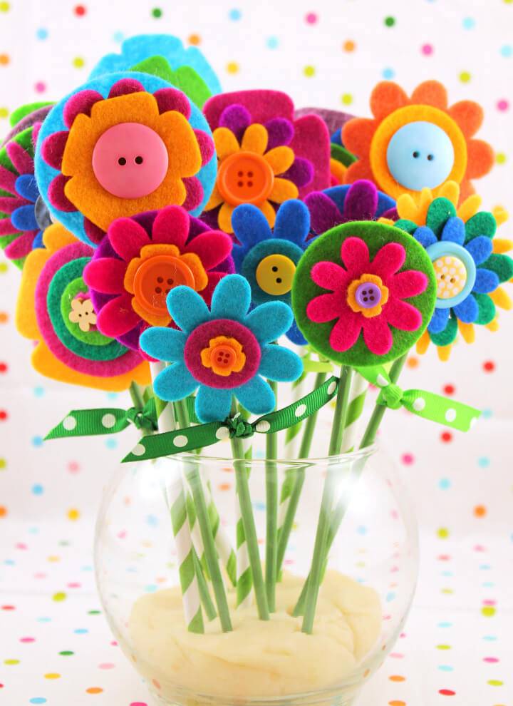 DIY Felt Flowers for Mother’s Day Gift