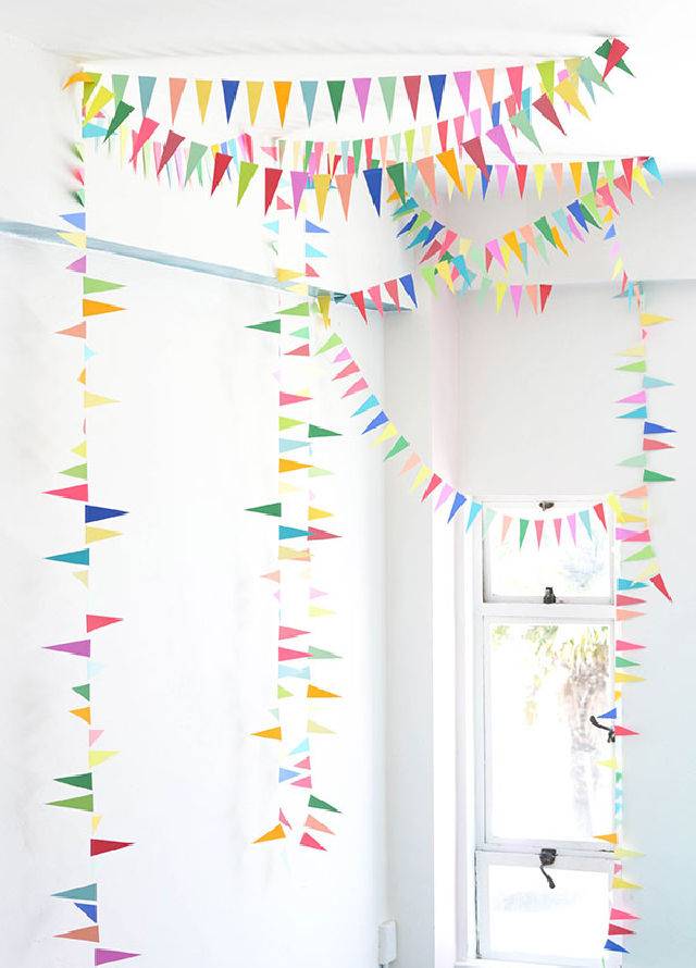 DIY Rainbow Triangle Bunting at Home