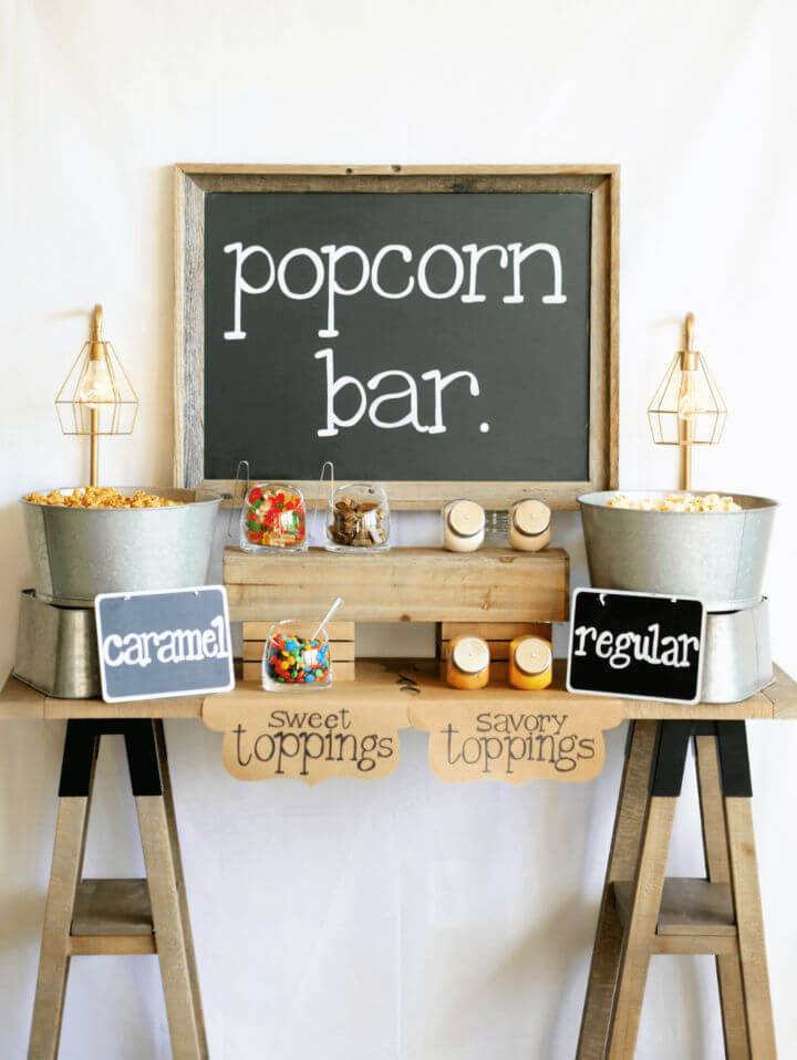 Rustic DIY Popcorn Bar