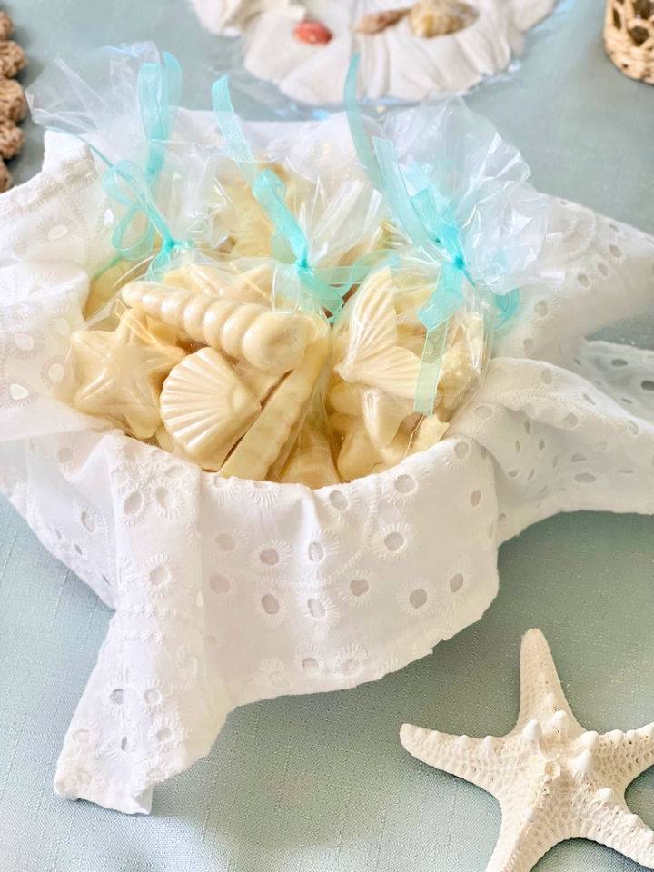 Shimmering White Chocolate Seashell Party Favors