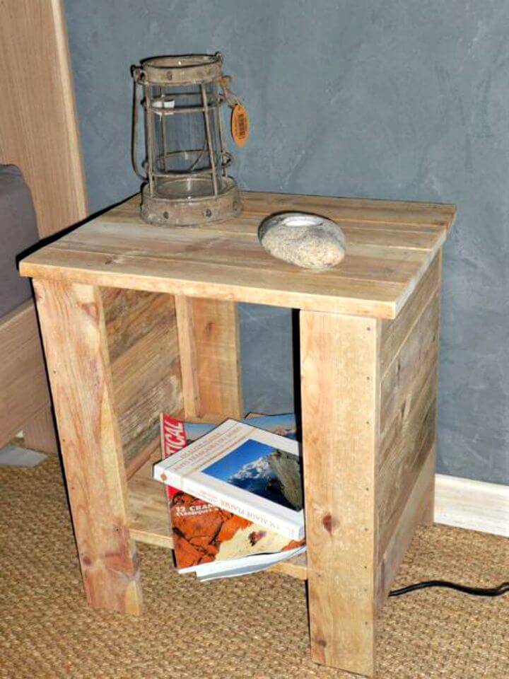 Handmade Pallet Wood Bedside Table