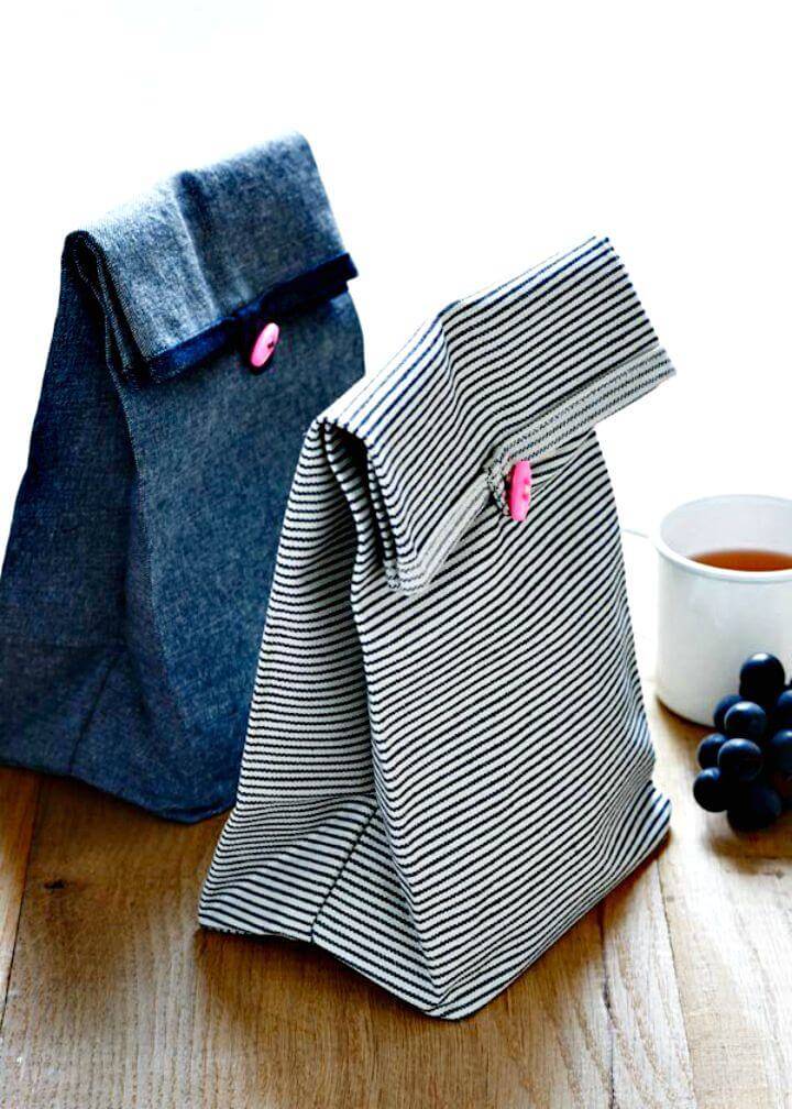 Simple and Easy Button Lunch Bag