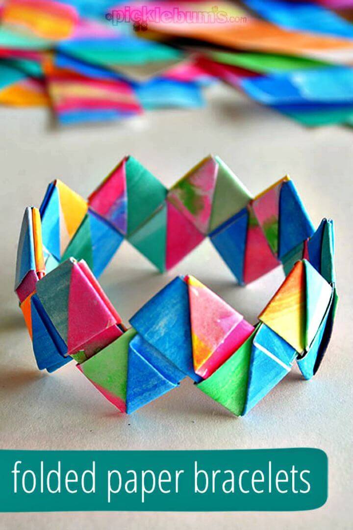 Simple DIY Folded Paper Bracelets