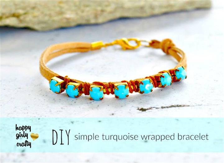 Turquoise Rhinestone Wrapped Bracelet