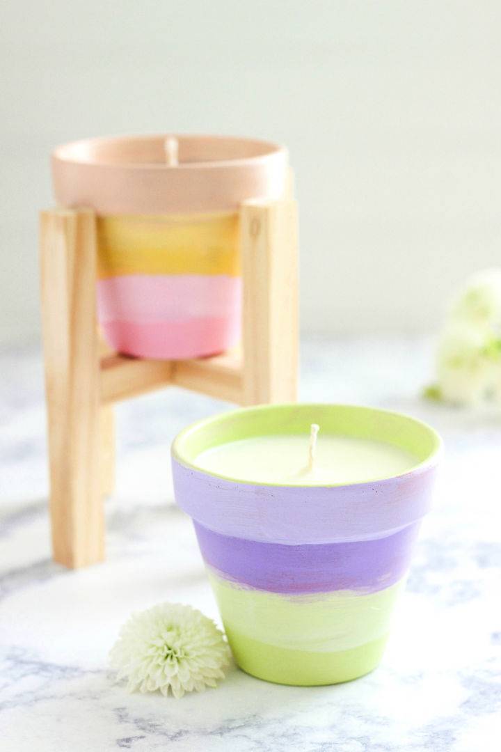DIY Clay Pots Citronella Candles