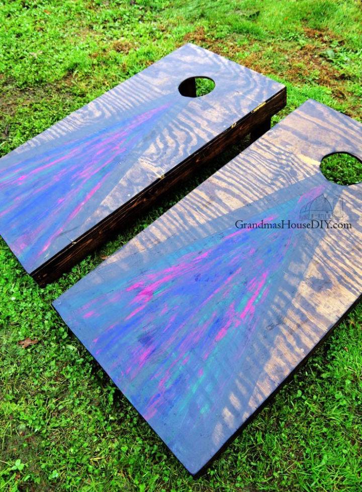 DIY Unicorn Spit Cornhole Boards