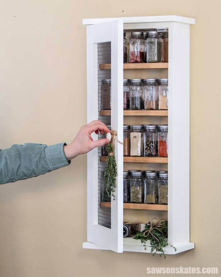 Wall Mounted Spice Rack With Free Plan