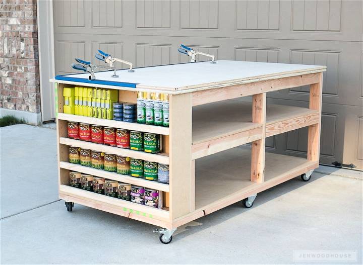 Best DIY Workbench With Shelves